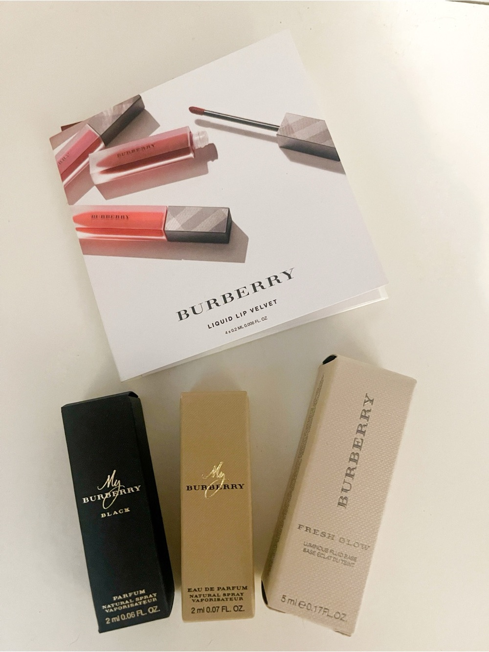 Burberry perfume and makeup sample bundle